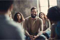 Empathetic Sad man support. Generate Ai Product Image 1