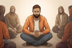 Dependable Sad man support. Generate Ai Product Image 1
