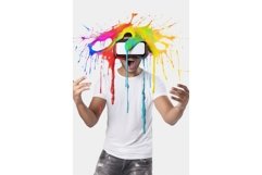 Man vr paint splash. Generate Ai Product Image 1