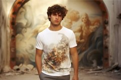 Rugged man white tshirt. Generate Ai Product Image 1