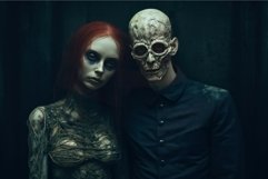Intimidating Man and woman in creepy darkness outfit. Genera Product Image 1