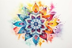 Mandala drawing watercolor. Generate Ai Product Image 1