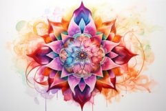 Intricate Mandala drawing watercolor. Generate Ai Product Image 1