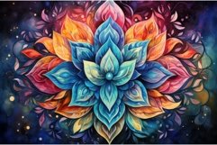 Mesmerizing Mandala drawing watercolor. Generate Ai Product Image 1