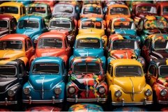 Eerie Car colorful graveyard. Generate Ai Product Image 1