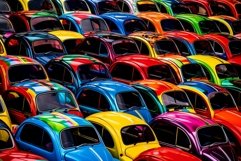 Haunting Car colorful graveyard. Generate Ai Product Image 1
