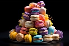 Enticing Many colorful macarons. Generate Ai Product Image 1