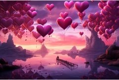 Vibrant Heart magenta balloon love. Generate Ai Product Image 1