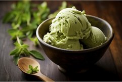 Creamy Matcha ice cream. Generate Ai Product Image 1