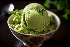 Cooling Matcha ice cream. Generate Ai Product Image 1