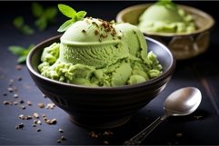 Velvety Matcha ice cream. Generate Ai Product Image 1