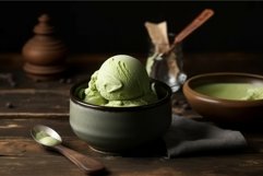Matcha ice cream bowl. Generate Ai Product Image 1