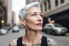 Beautiful mature woman city. Generate Ai Product Image 1