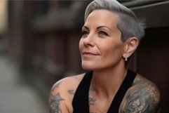 Beautiful mature woman tattoos. Generate Ai Product Image 1