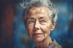 Mature woman face vintage desaturated. Generate ai Product Image 1