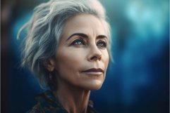 Mature woman vintage desaturated portrait. Generate ai Product Image 1