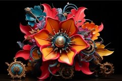Steampunk-inspired Mechanical flowers. Generate Ai Product Image 1