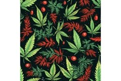 Intricate Medical marijuana art seamless pattern. Generate A Product Image 1
