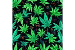 Medical marijuana plant seamless pattern. Generate Ai Product Image 1