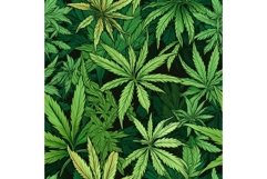 Medical marijuana art seamless pattern. Generate Ai Product Image 1