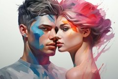 Vibrant Men couple colors. Generate Ai Product Image 1