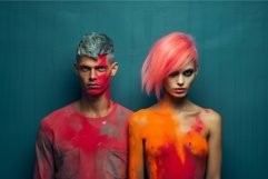 Dynamic Men couple colors. Generate Ai Product Image 1