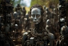 Metal sculpture cemetery. Generate Ai Product Image 1