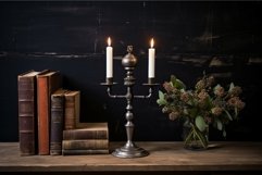 Antique Metal vintage candlestick. Generate Ai Product Image 1