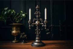 Rustic Metal vintage candlestick. Generate Ai Product Image 1