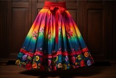 Vibrant Mexican colorful skirt. Generate Ai Product Image 1