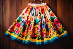 Traditional Mexican colorful skirt. Generate Ai Product Image 1