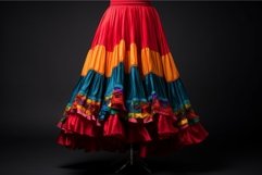 Voluminous Mexican colorful skirt. Generate Ai Product Image 1