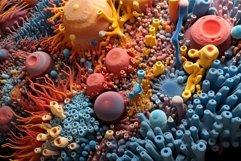 Essential Colorful microbiome. Generate Ai Product Image 1