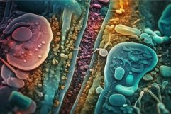 Colorful macro microbiome. Generate Ai Product Image 1