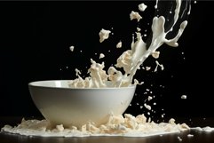Milk bowl flakes. Generate Ai Product Image 1