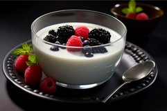 Milk pudding berry. Generate Ai Product Image 1
