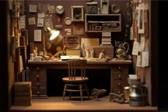 Innovative Miniature office workspace. Generate Ai Product Image 1