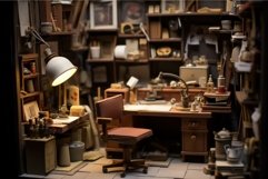 Tidy Miniature office workspace. Generate Ai Product Image 1