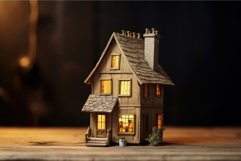 Quaint Miniature wooden house at winter. Generate Ai Product Image 1