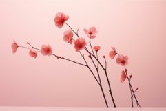 Delicate Abstract pink flowers. Generate Ai Product Image 1