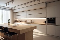 Simplistic Minimalistic kitchen. Generate Ai Product Image 1