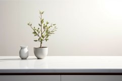 Minimalistic kitchen plant pot shelf. Generate Ai Product Image 1