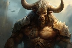 Mythical Minotaur myth with man warrior illustration. Genera Product Image 1