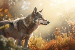 Misty wolf forest. Generate Ai Product Image 1
