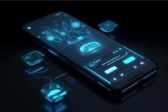 Mobile app concept futuristic. Generate Ai Product Image 1