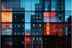 Urban glow: cityscape reflections at twilight Product Image 1