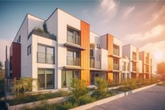 Modern eco friendly homes. Generate Ai Product Image 1