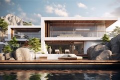 Spotless Modern sunny house. Generate Ai Product Image 1