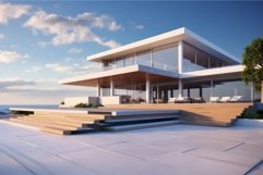 Futuristic Modern sunny house. Generate Ai Product Image 1