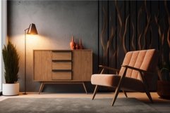 Modern interior wooden cabinet. Generate Ai Product Image 1